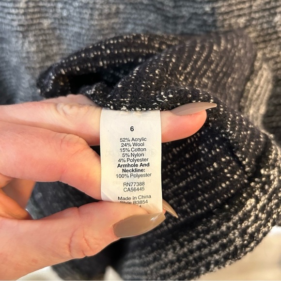 J.Crew Women's Black White Tweed Wool Blend Sleeveless Fit Flare Dress Size 6 - Picture 3 of 6